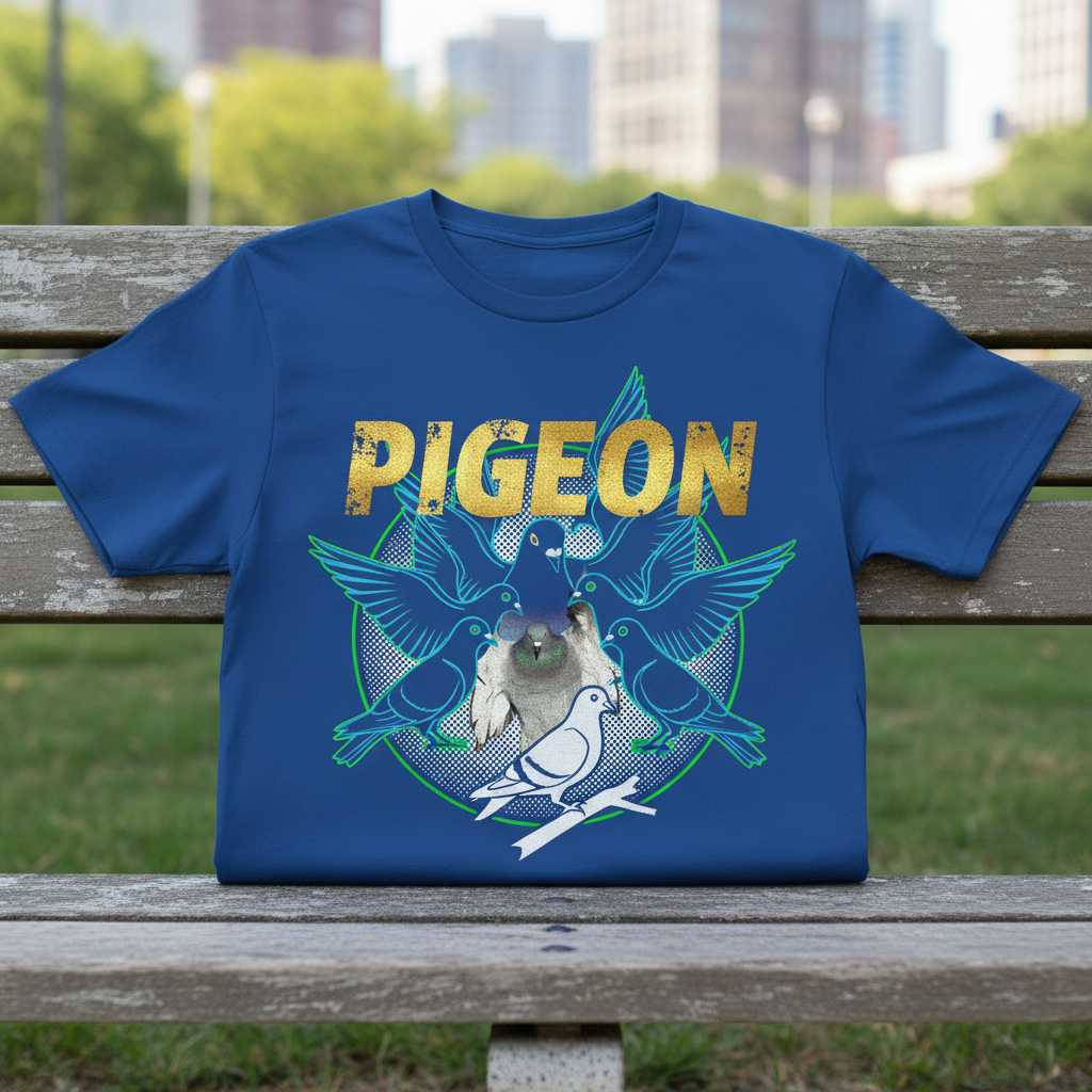 Pigeon Vintage Retro Bird Graphic T-Shirt Tee Novelty Wear for Bird Lovers