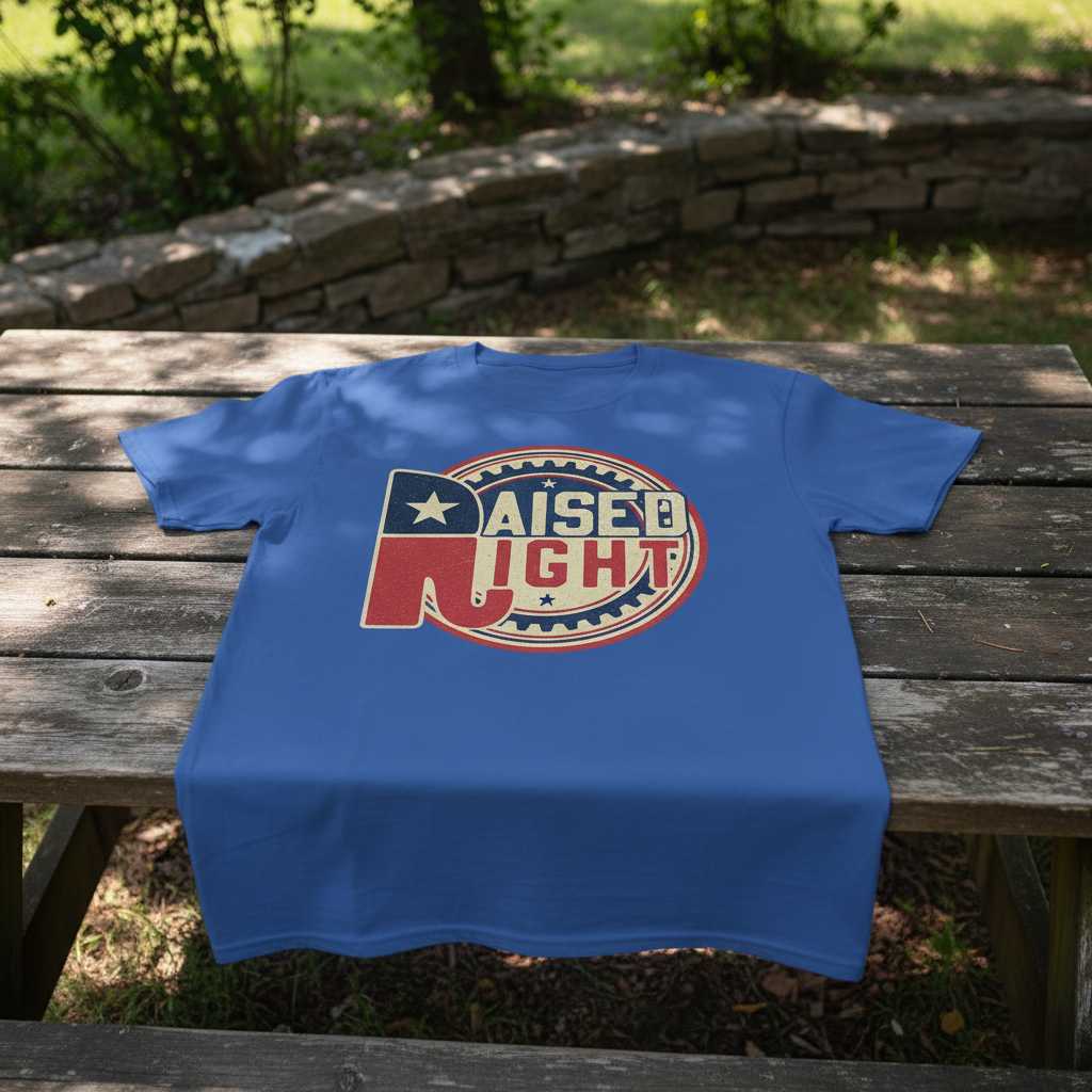 Raised Right Vintage Conservative Republican Graphic T-Shirt Tee Merch Gift