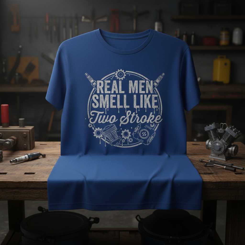 Real Men Smell Like Two Stroke Graphic T-Shirt Motocross Tee Gift for Fan