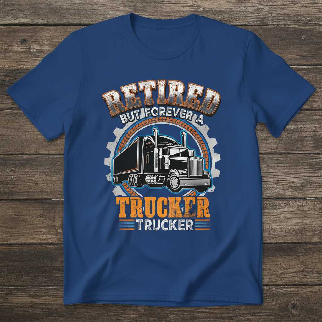Retired But Forever A Trucker T-Shirt Tee Graphic Novelty Unisex Gift Idea