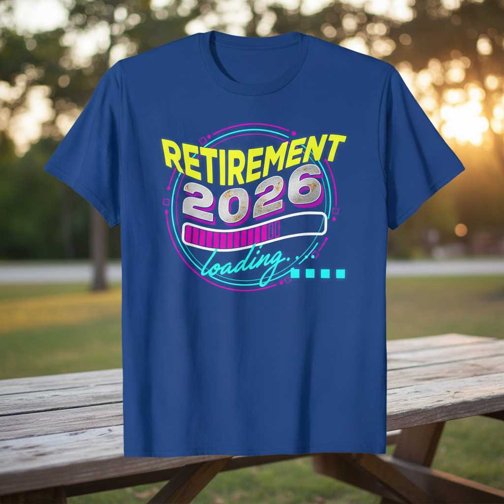 Retirement 2026 Loading Graphic T-Shirt Tee Novelty Clothing Gift Idea