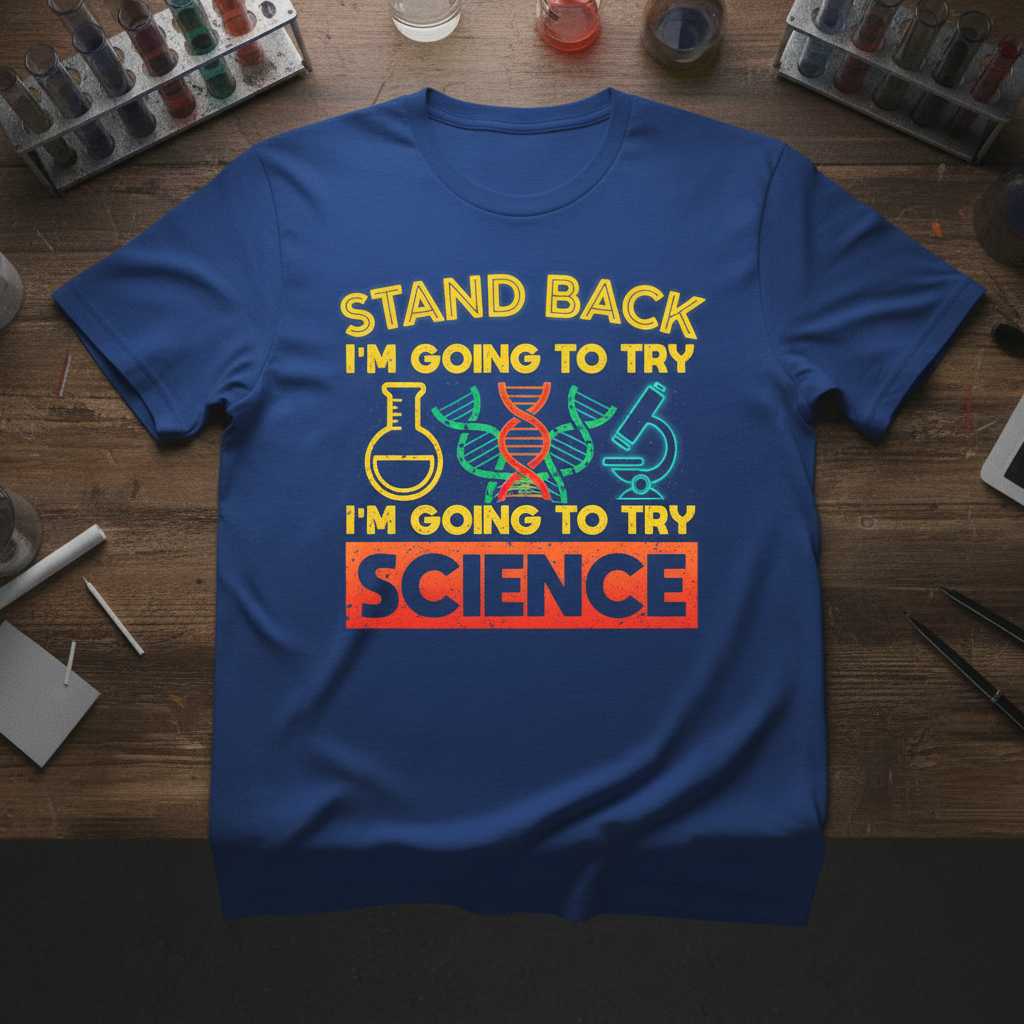 STAND BACK I’M GOING TO TRY SCIENCE T-Shirt Tee Novelty Gift for Science Lovers