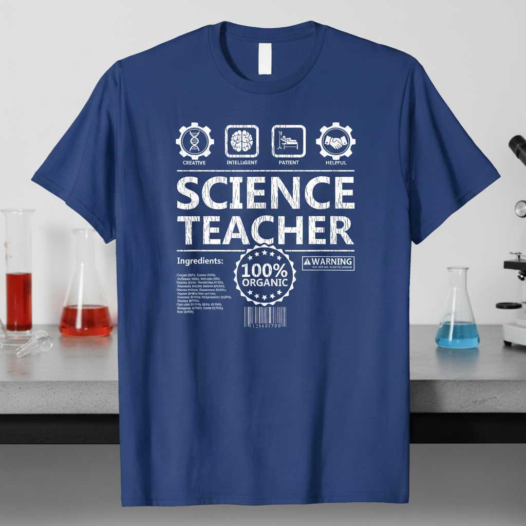 Science Teacher 100% Organic Graphic T-Shirt Novelty Tee Gift Idea for Educators