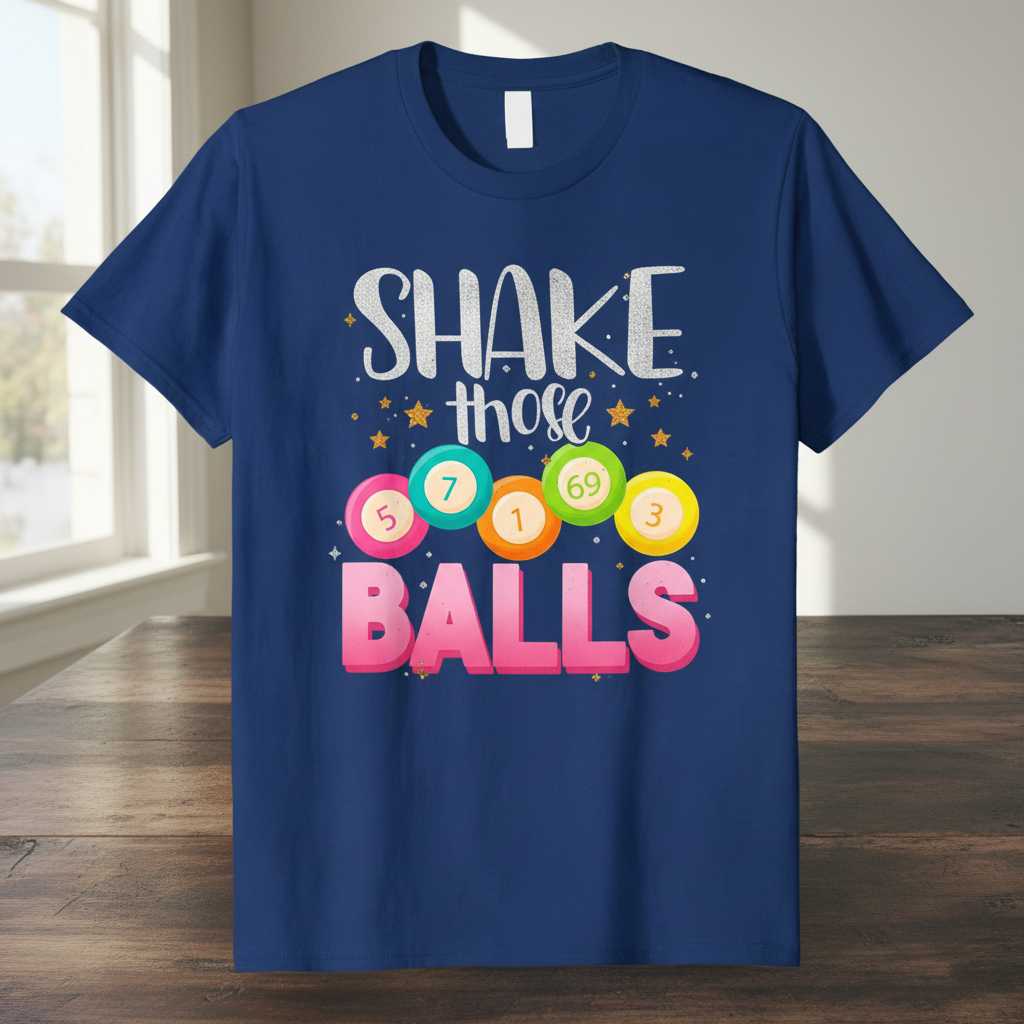 Shake Those Balls Bingo T-Shirt Novelty Lotto Tee Gift Idea for Game Enthusiasts