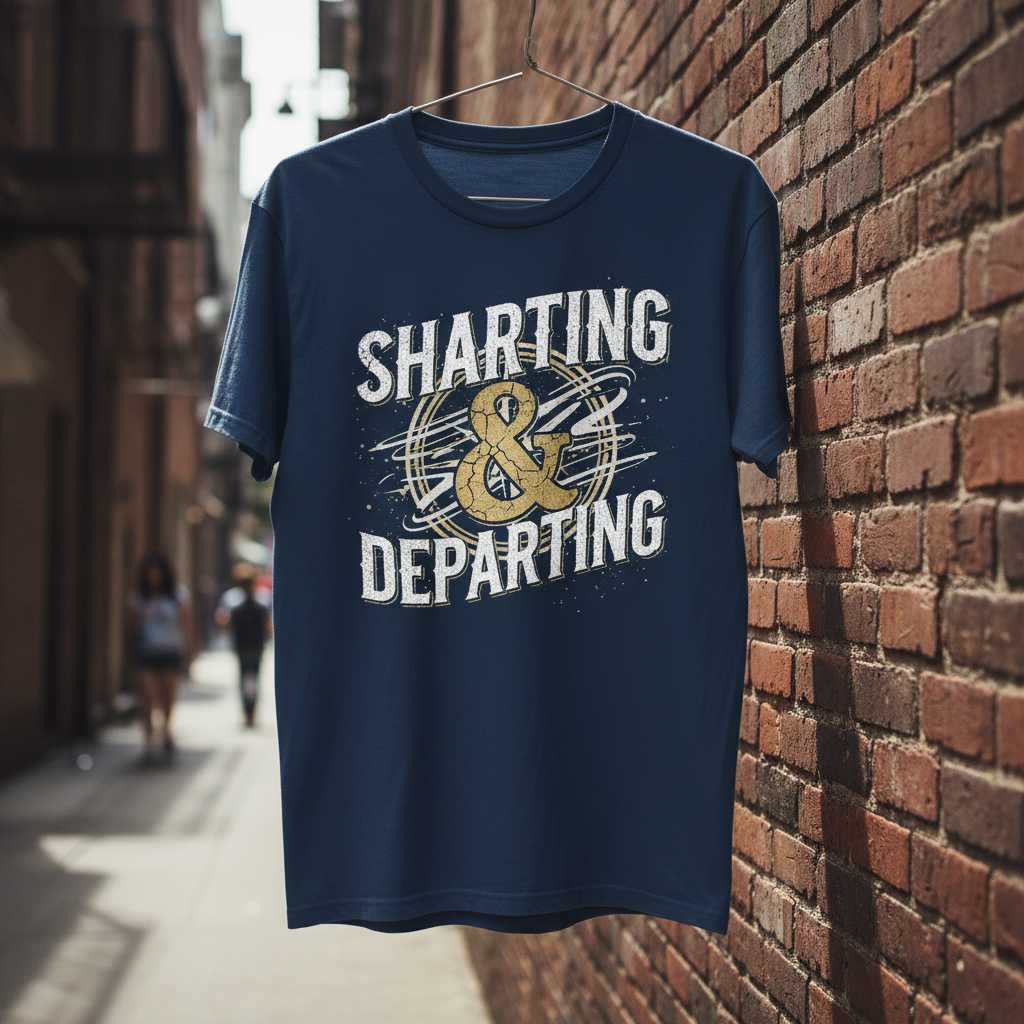 Sharting & Departing Funny Graphic T-Shirt Novelty Tee Unisex Gift Idea