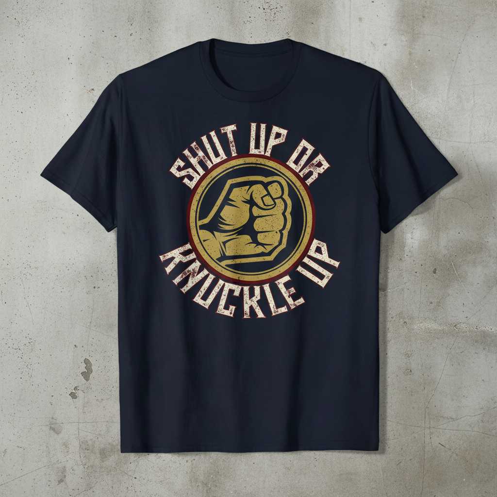 Shut Up Or Knuckle Up Vintage Graphic T-Shirt Tee Unisex Clothing Gift