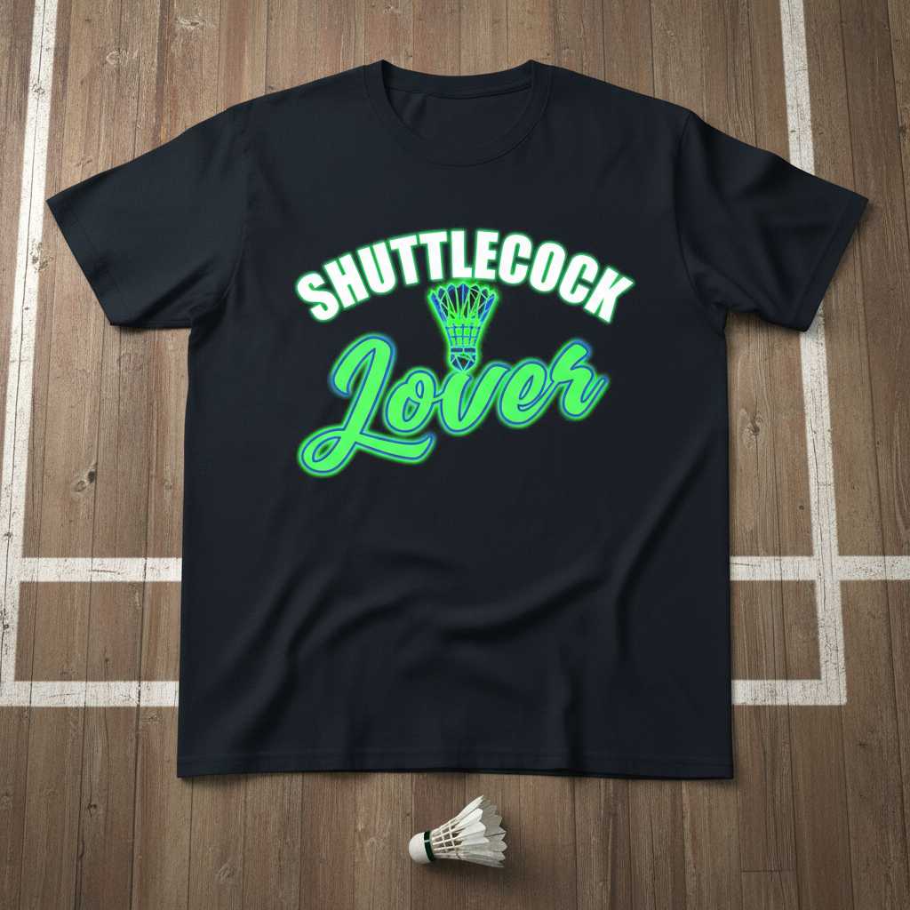 Shuttlecock Lover Badminton T-Shirt Graphic Tee Gift Idea for Sports Enthusiast