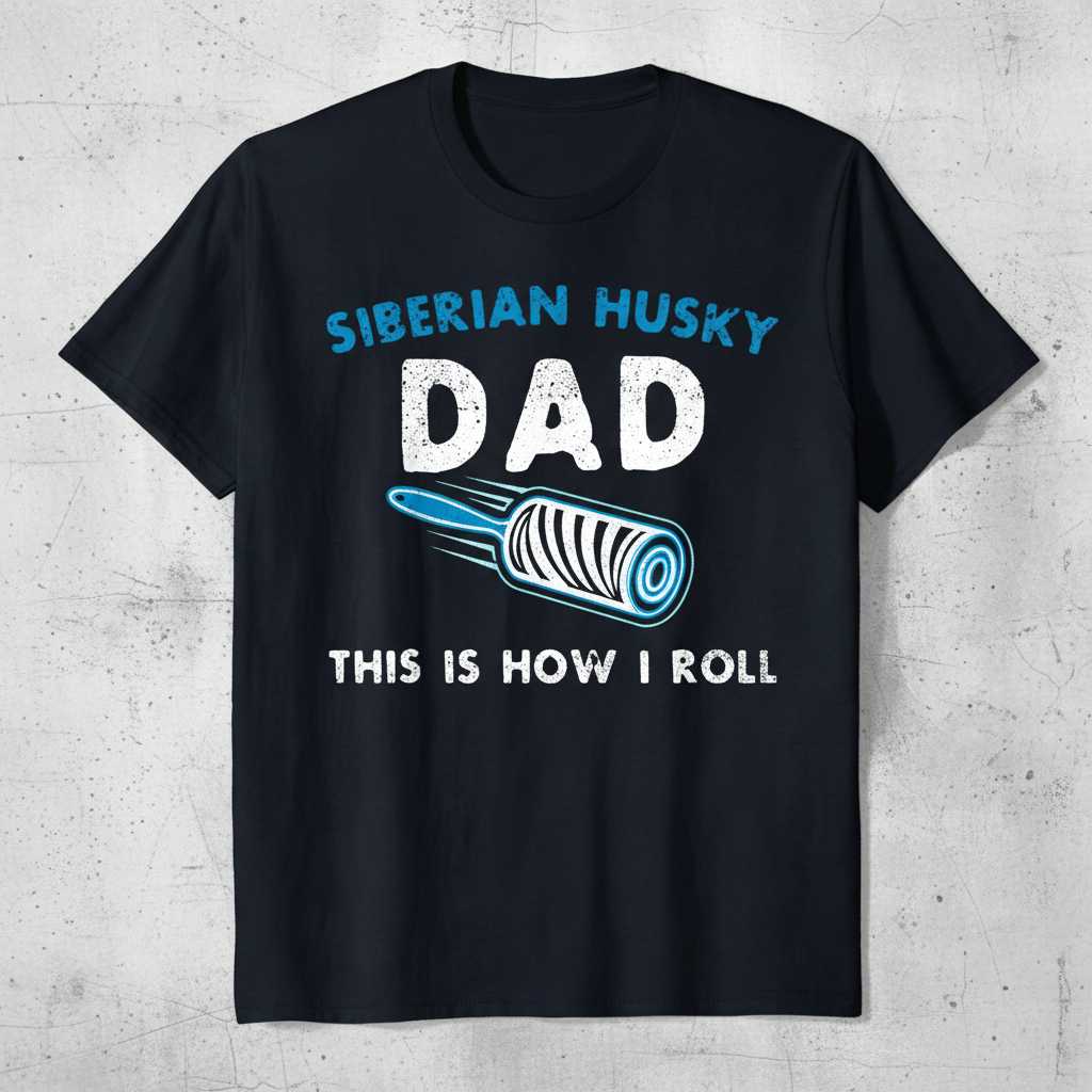 Siberian Husky Dad This Is How I Roll Graphic T-Shirt Tee Gift for Dog Lover