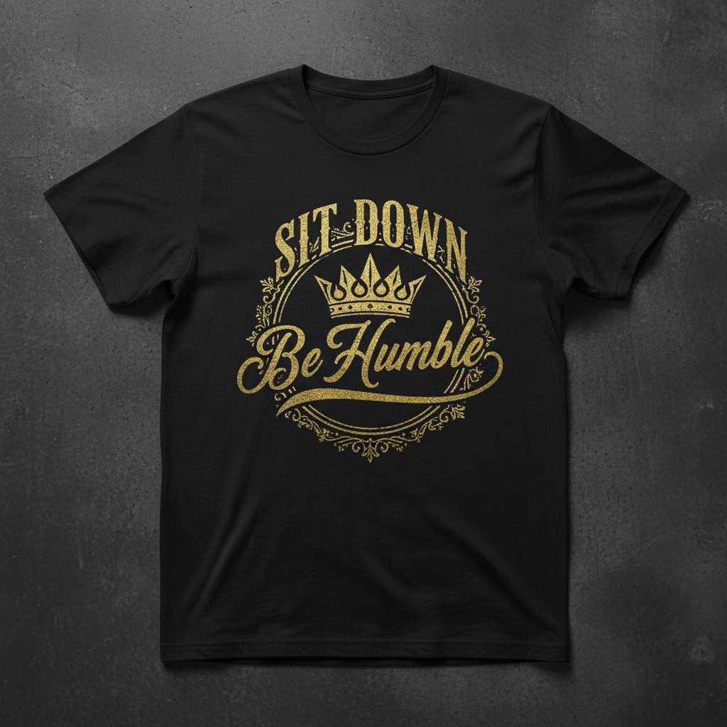 Sit Down Be Humble Graphic T-Shirt Novelty Tee Unisex Clothing Gift Idea