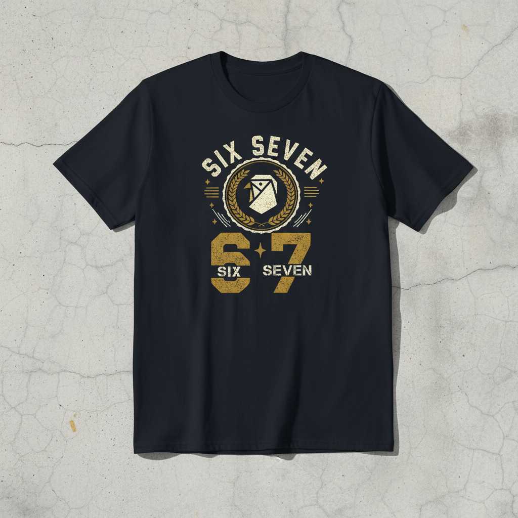 Six Seven 67 Vintage Graphic T-Shirt Retro Tee Unisex Novelty Clothing Gift