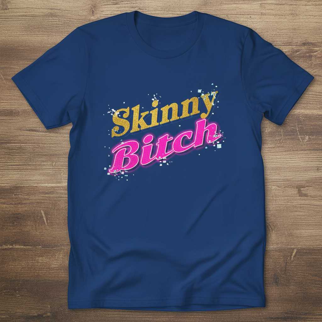 Skinny Bitch Graphic T-Shirt Tee Novelty Unisex Top Gift Idea Clothing