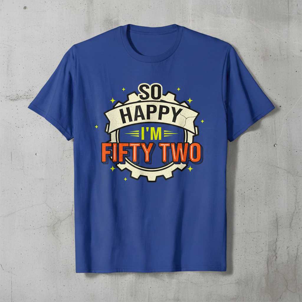 So Happy Im Fifty Two Graphic T-Shirt Tee Birthday Gift Idea Novelty Clothing