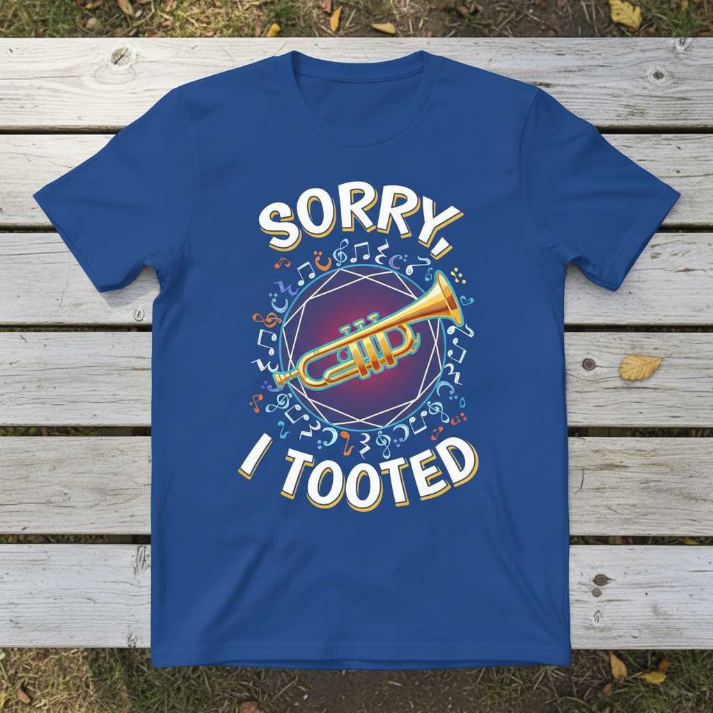 Sorry I Tooted Funny Trumpet Band Graphic T-Shirt Tee Gift for Music Lovers