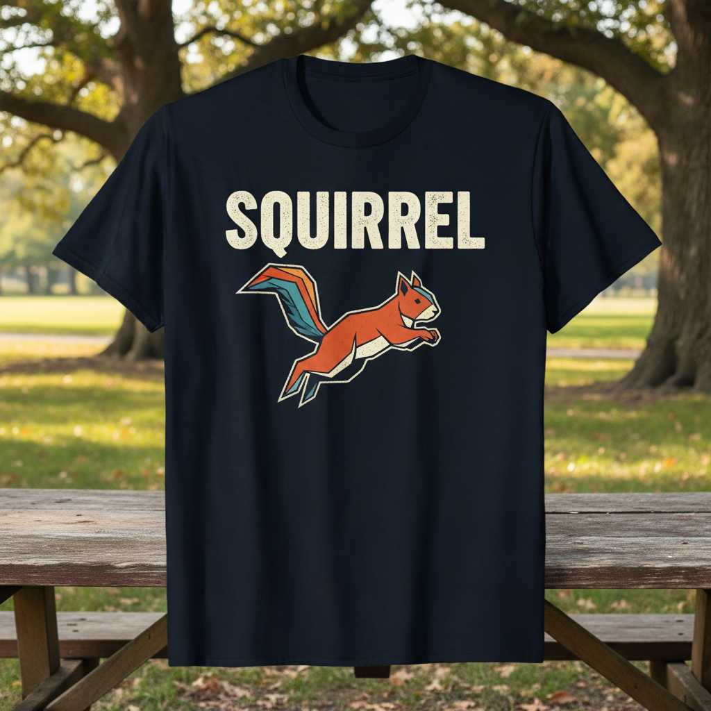 Squirrel Retro Graphic T-Shirt Tee Vintage Novelty Gift for Animal Lovers