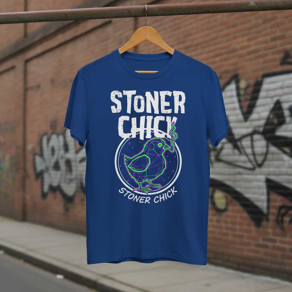 Stoner Chick Graphic T-Shirt Tee Novelty Weed Lover Clothing Gift Idea