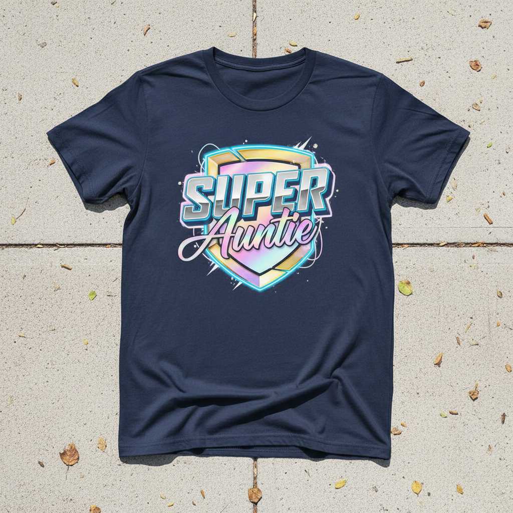 Super Auntie Graphic T-Shirt Tee Novelty Gift Idea for Aunt Lovers Apparel