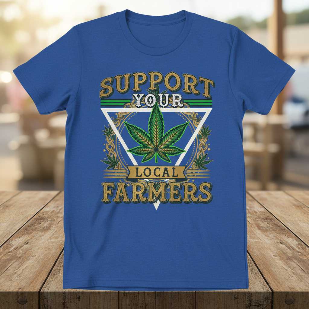 Support Your Local Farmers Weed Leaf Graphic T-Shirt Cannabis Tee Gift for Enthusiasts