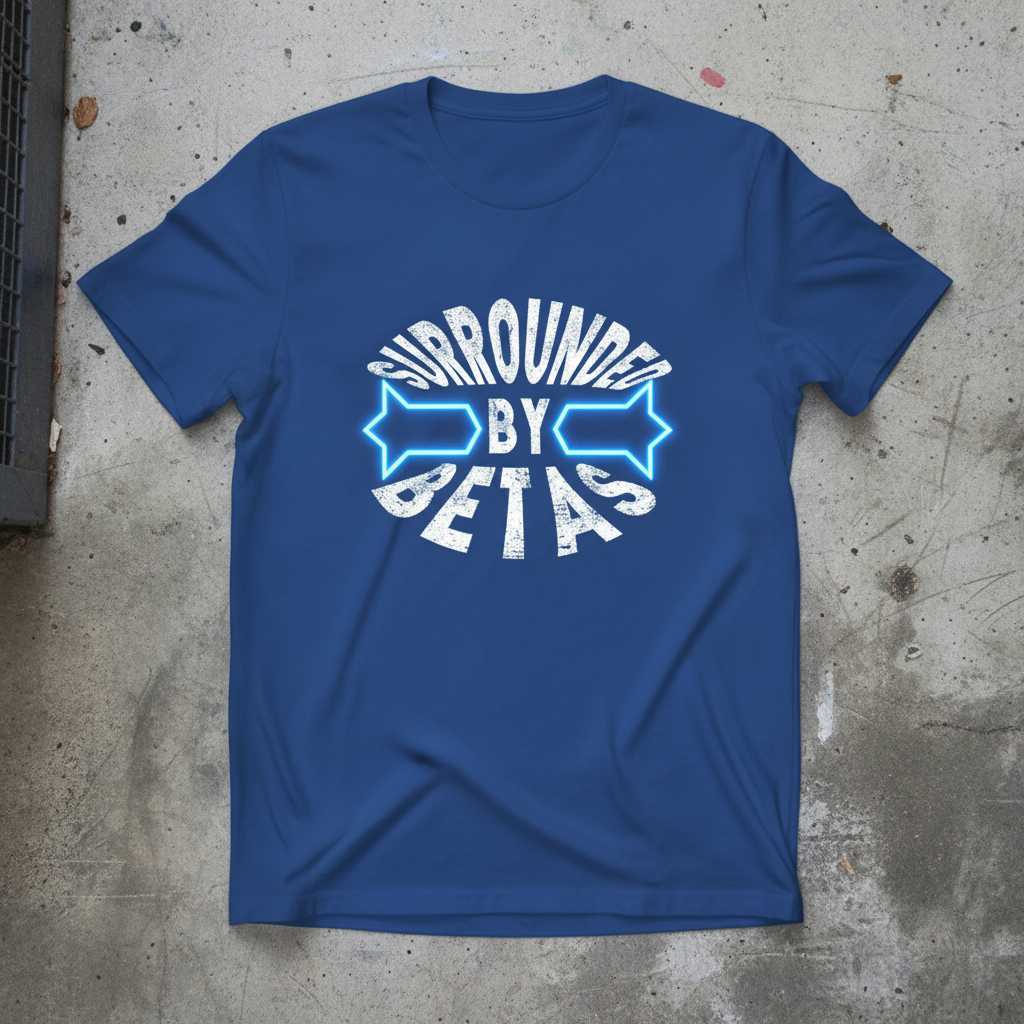 Surrounded By Betas Distressed Graphic T-Shirt Novelty Tee Gift for Alpha Fans