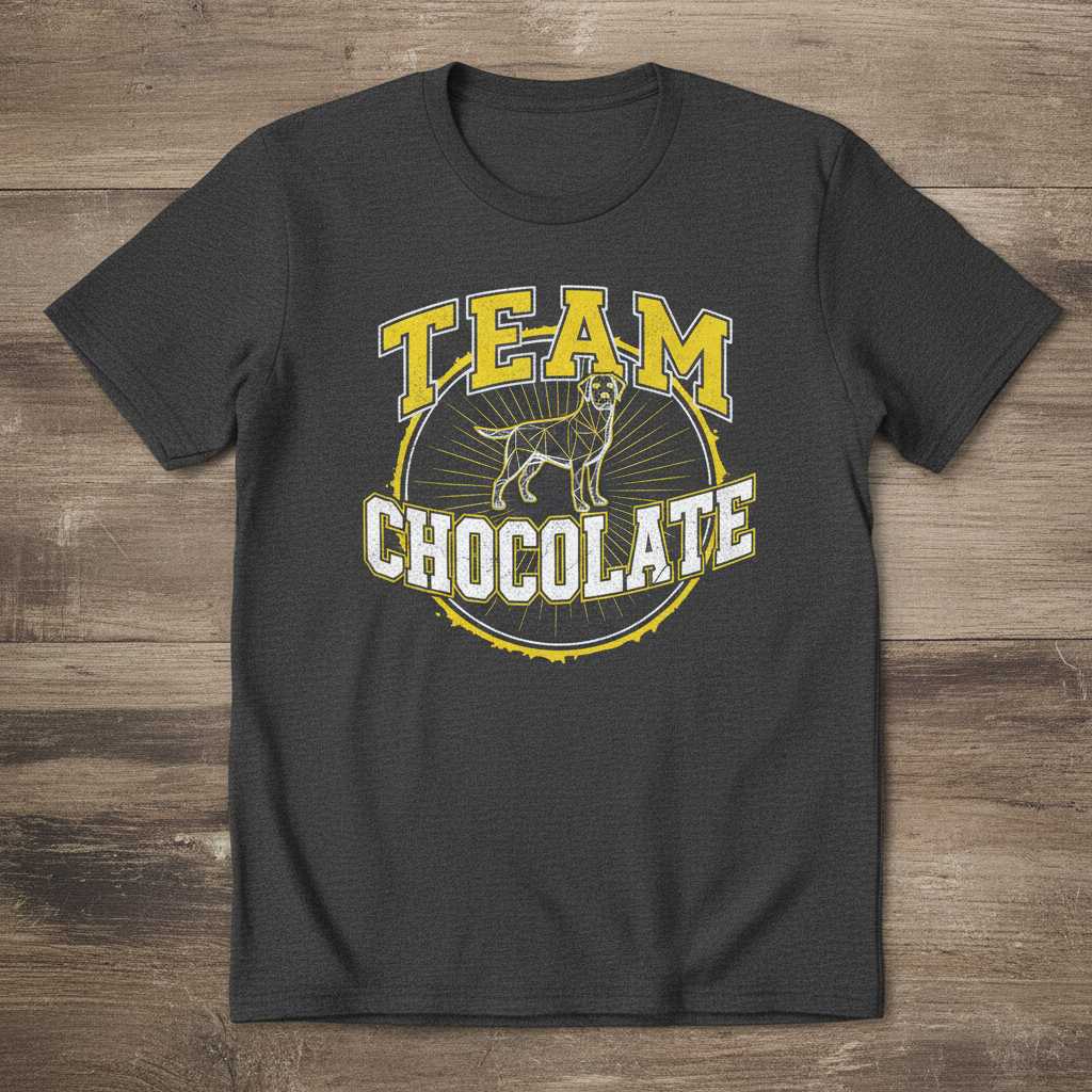 TEAM CHOCOLATE Dog Lover Graphic T-Shirt Novelty Tee Gift Idea Clothing