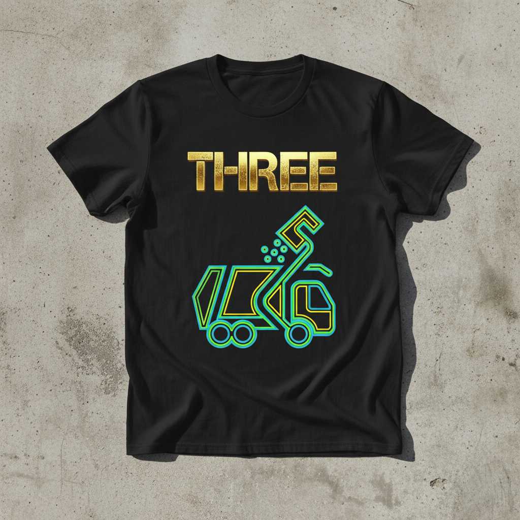 THREE Garbage Truck Birthday T-Shirt Tee Graphic Novelty Gift for Truck Lovers