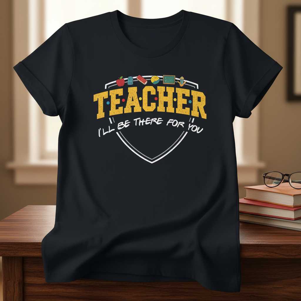 Teacher Ill Be There For You Graphic T-Shirt Tee Novelty Top Gift Idea