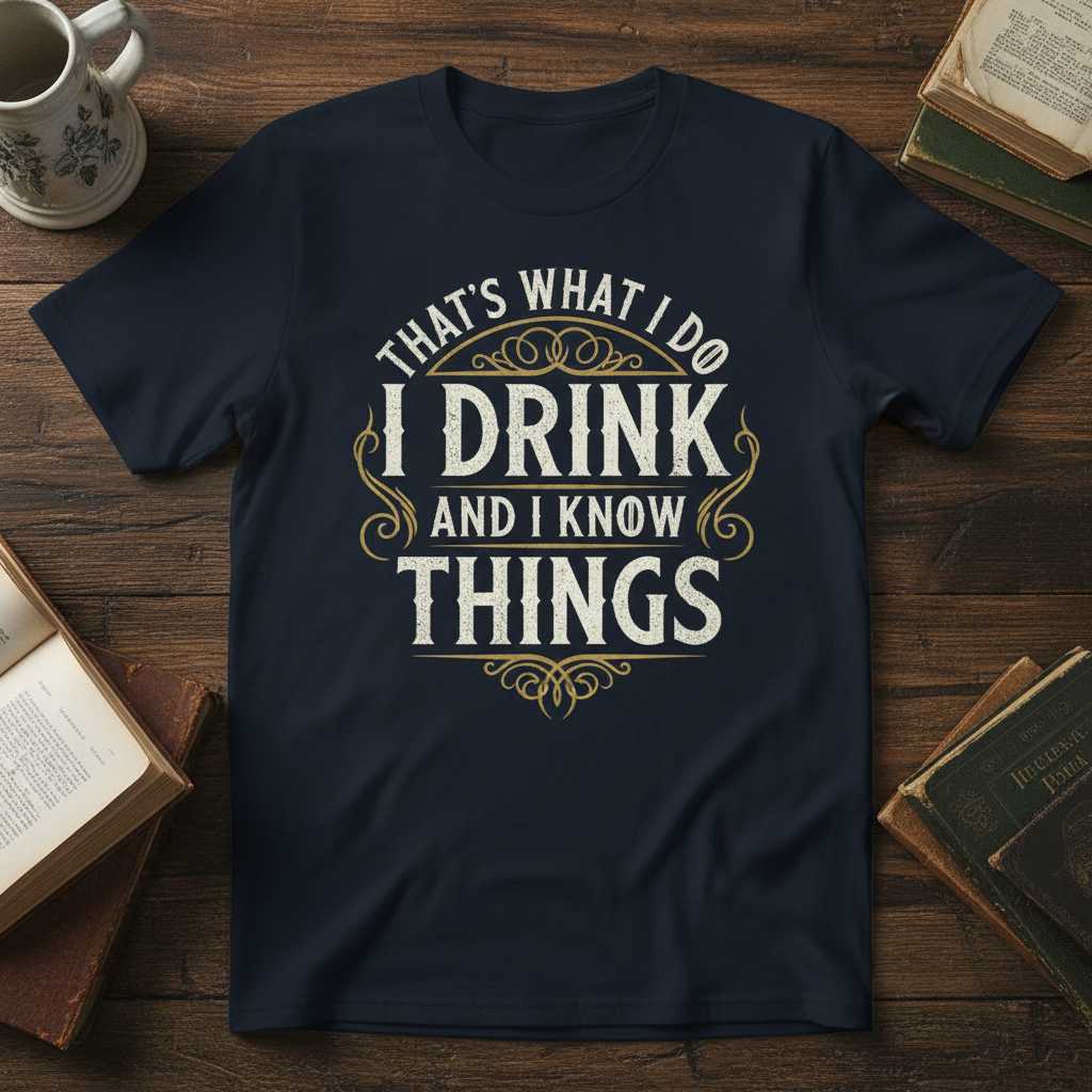 Thats What I Do I Drink And I Know Things T-Shirt Tee Novelty Gift Outfit