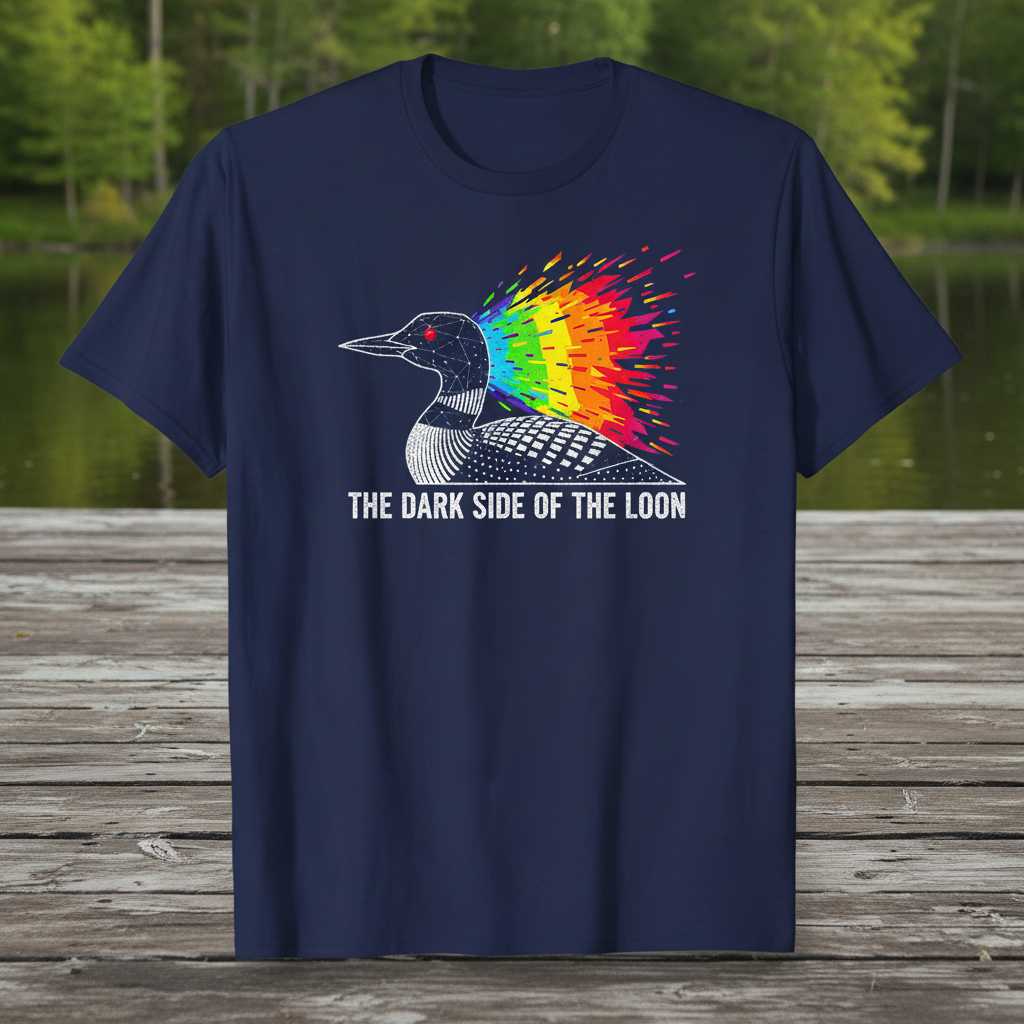 The Dark Side of the Loon Graphic T-Shirt Retro Bird Lover Tee Novelty Gift