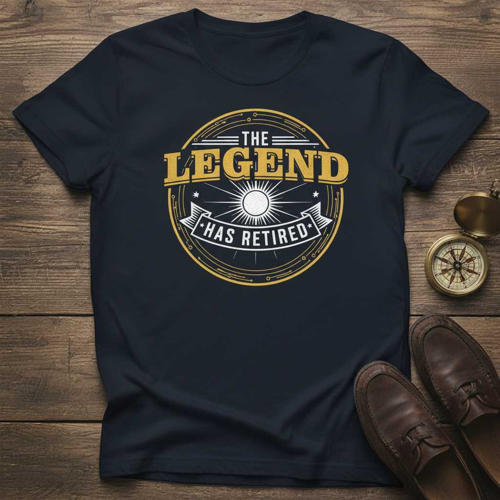 The Legend Has Retired Graphic T-Shirt Novelty Tee Retirement Gift Idea Clothing
