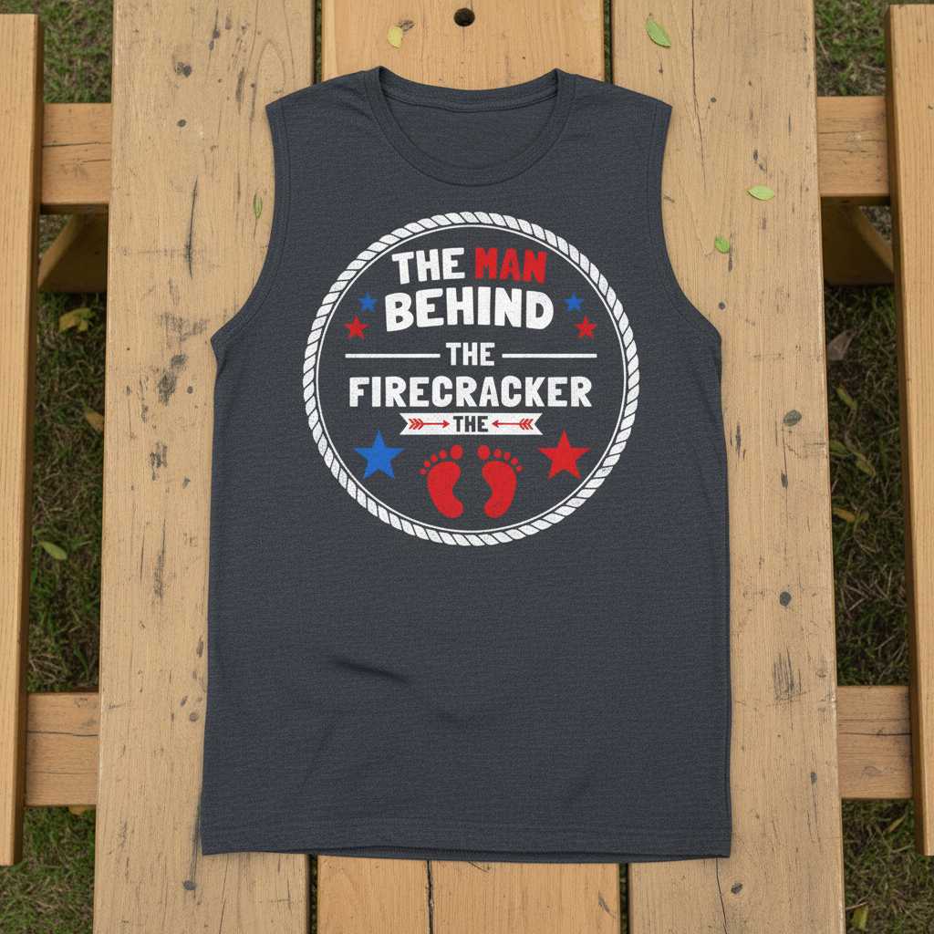 The Man Behind The Firecracker Graphic T-Shirt Tee Novelty Gift Clothing