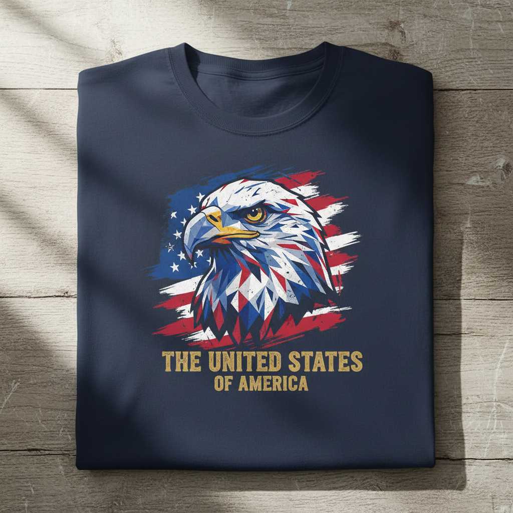 The United States of America Bald Eagle Flag Graphic T-Shirt Patriotic Tee Merch