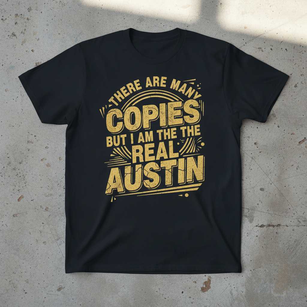 There Are Many Copies But I Am The Real Austin Sarcastic Graphic T-Shirt Tee Gift