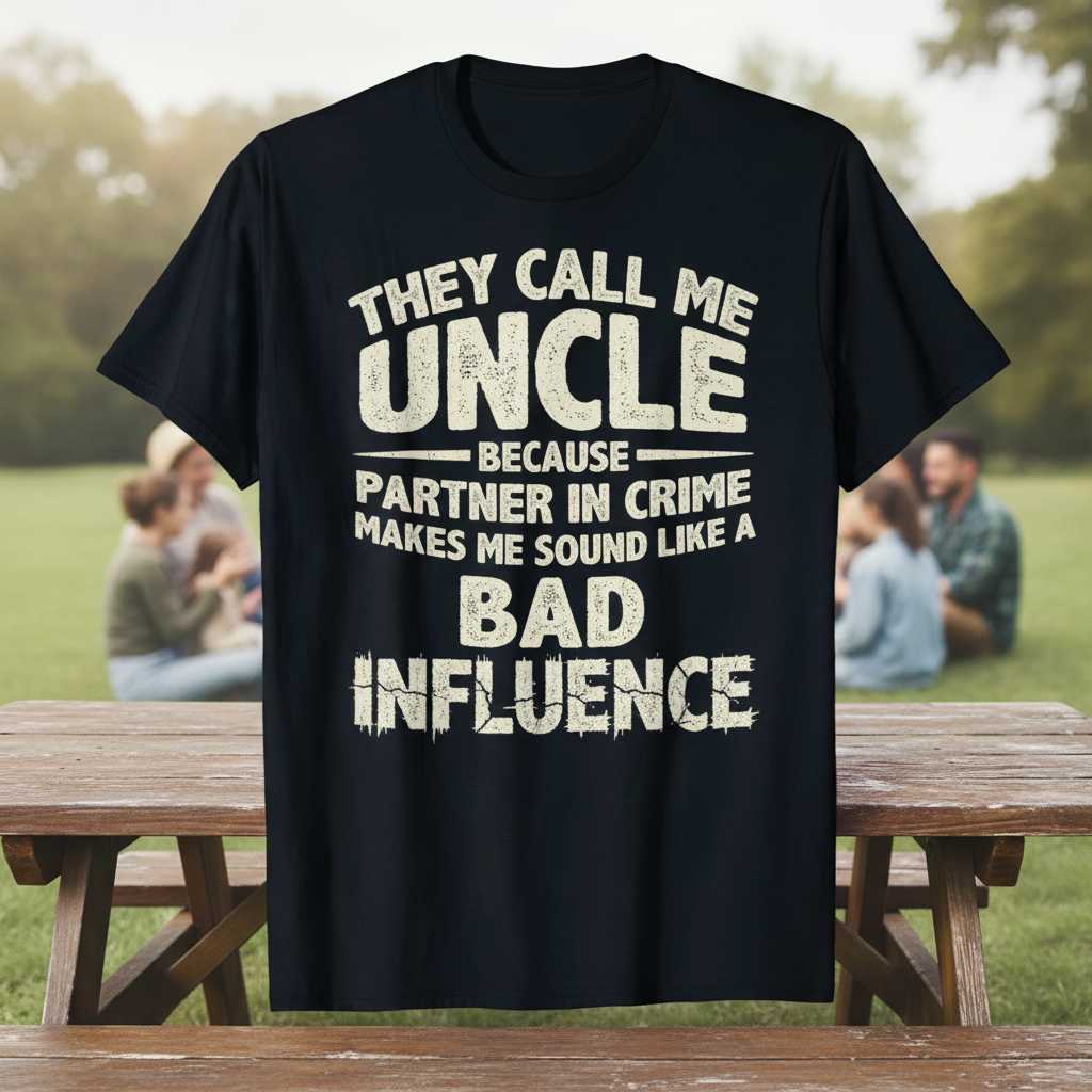 They Call Me Uncle Partner In Crime Bad Influence Graphic T-Shirt Tee Gift Idea
