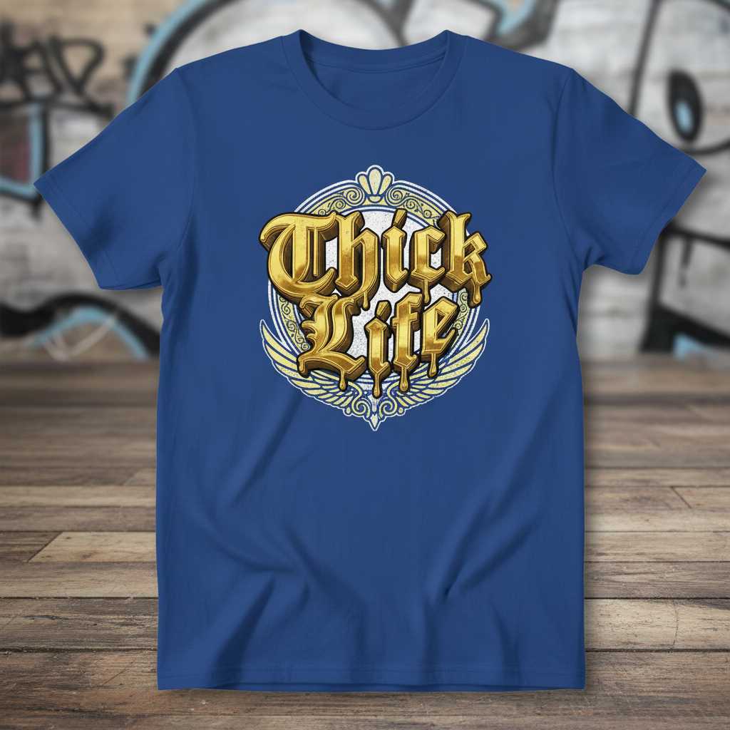 Thick Life Graphic T-Shirt Novelty Tee Unisex Clothing Gift Idea for Fans