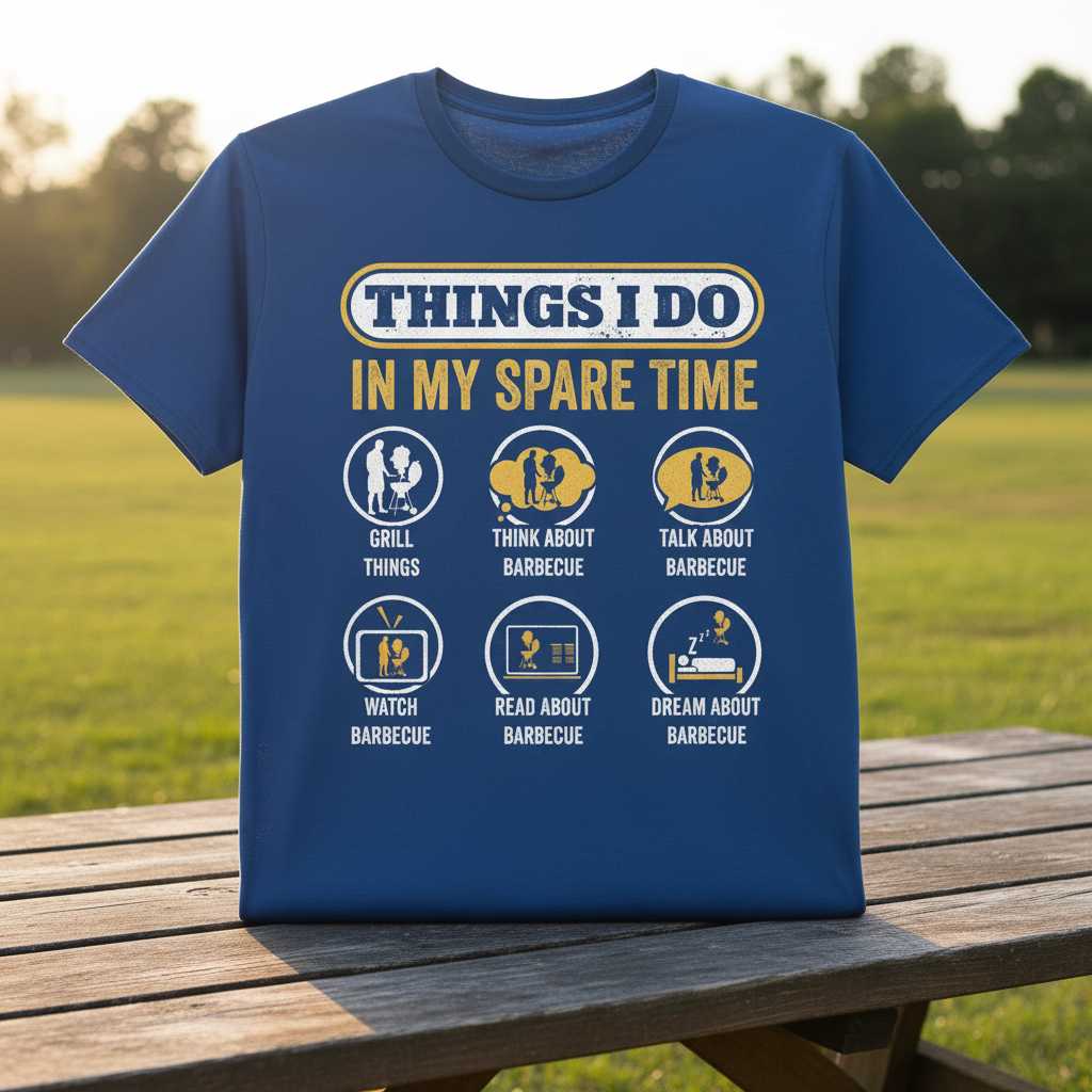 Things I Do In My Spare Time BBQ Graphic T-Shirt Novelty Unisex Tee Gift Idea