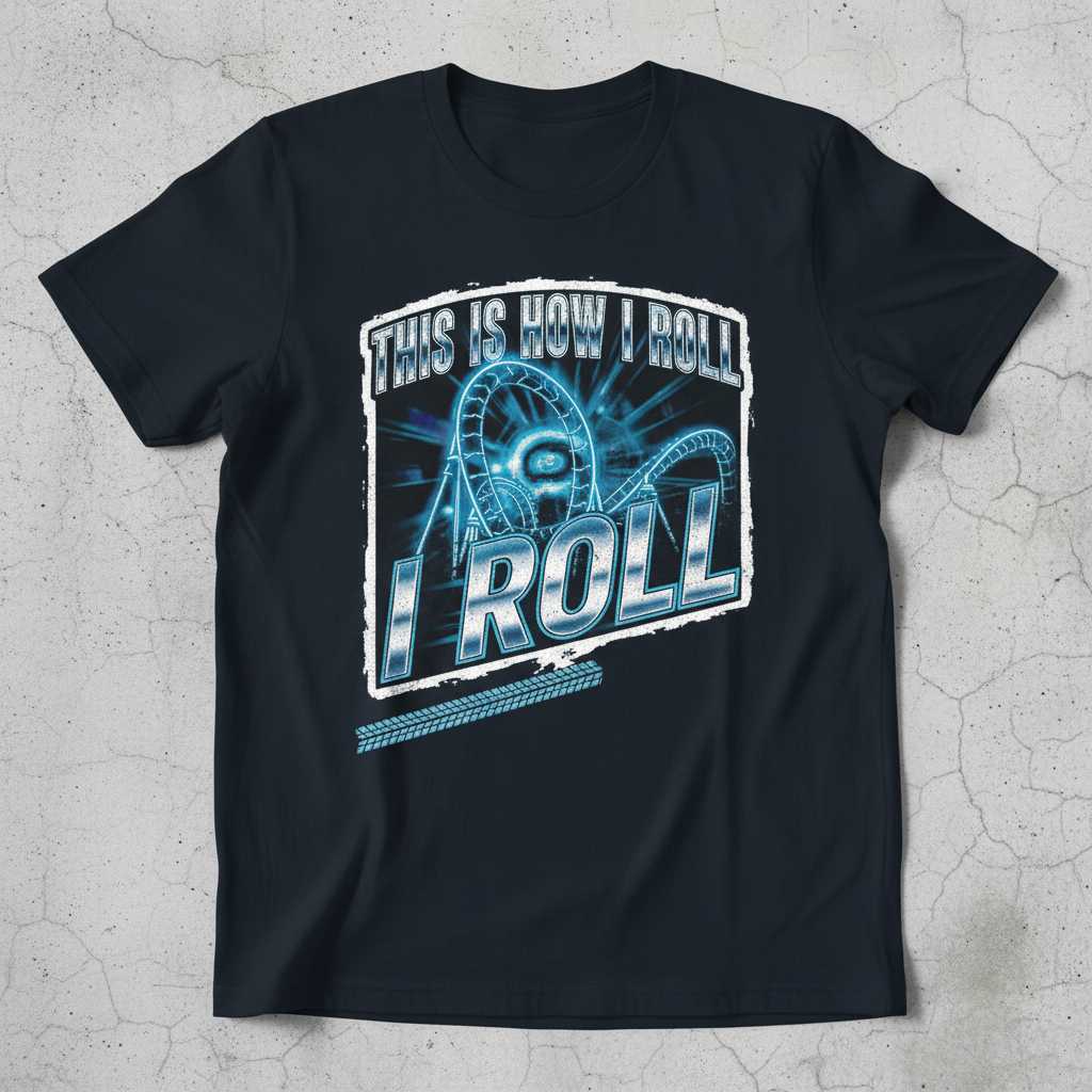 This Is How I Roll I Roll T-Shirt Tee Graphic Novelty Gift for Roller Coaster Fan