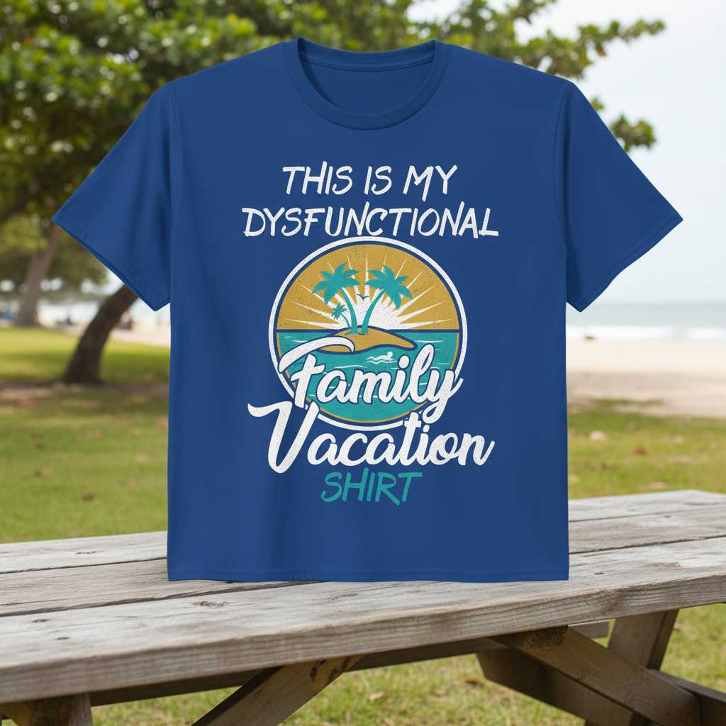 This Is My Dysfunctional Family Vacation Shirt Graphic T-Shirt Tee Novelty Gift