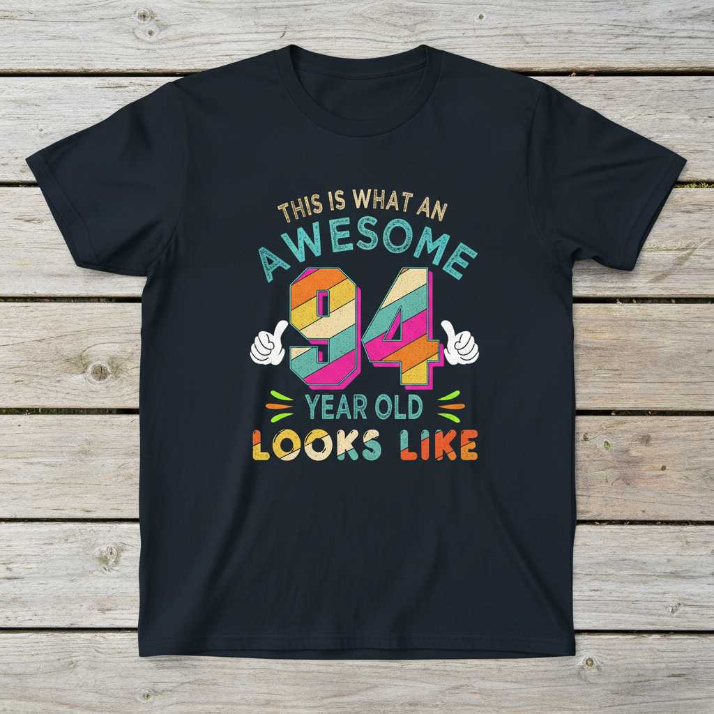 This Is What An Awesome 94 Year Old Looks Like T-Shirt Tee Birthday Gift