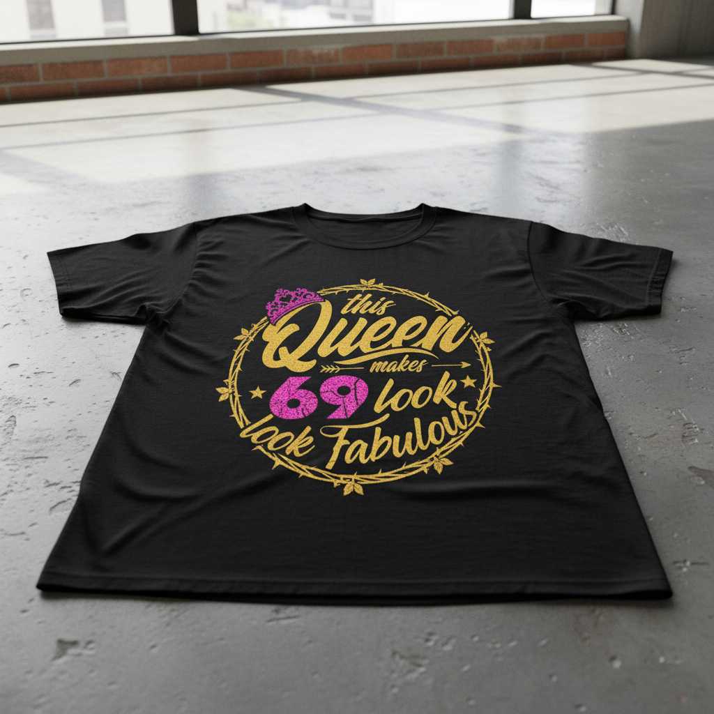 This Queen Makes 69 Look Fabulous Graphic T-Shirt Tee Birthday Gift Outfit