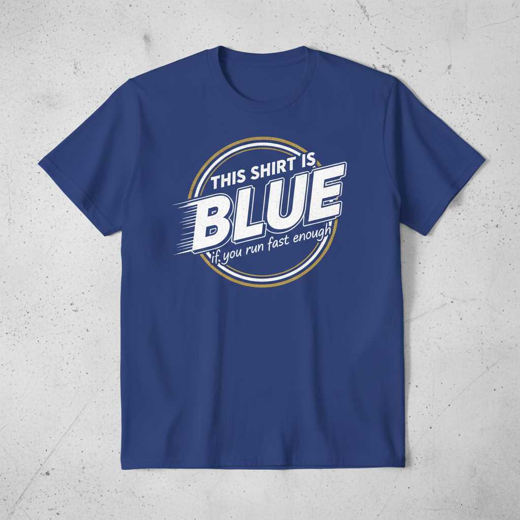 This Shirt Is Blue If You Run Fast Enough Graphic T-Shirt Tee Novelty Gift