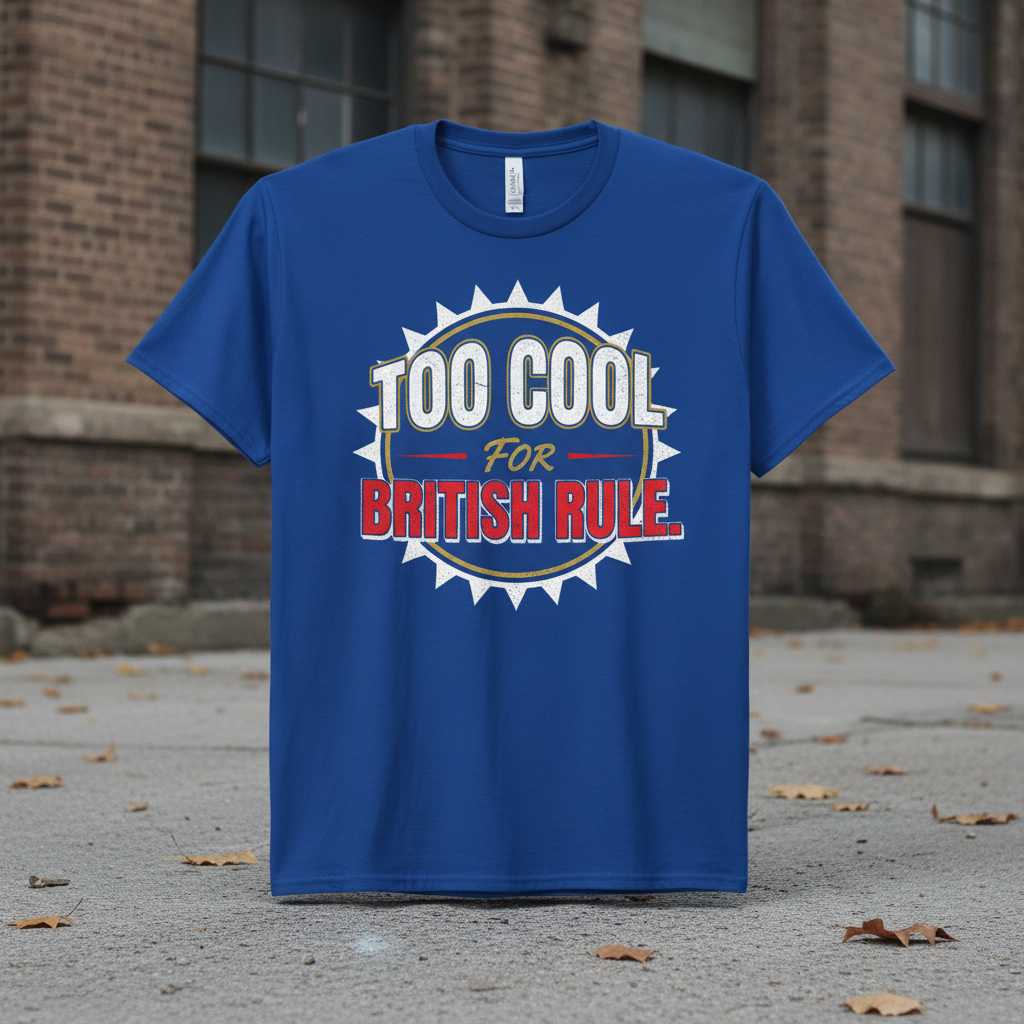 Too Cool For British Rule Vintage Graphic T-Shirt Tee Novelty Unisex Top Gift