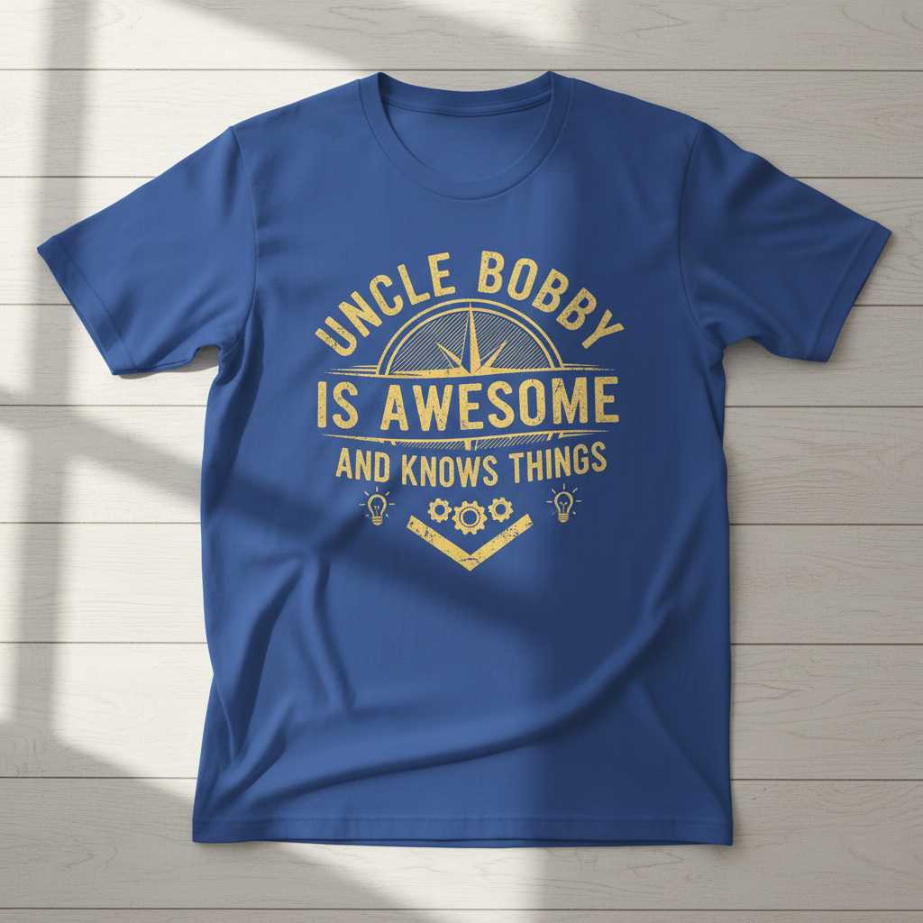 Uncle Bobby Is Awesome And Knows Things Graphic T-Shirt Tee Gift Idea