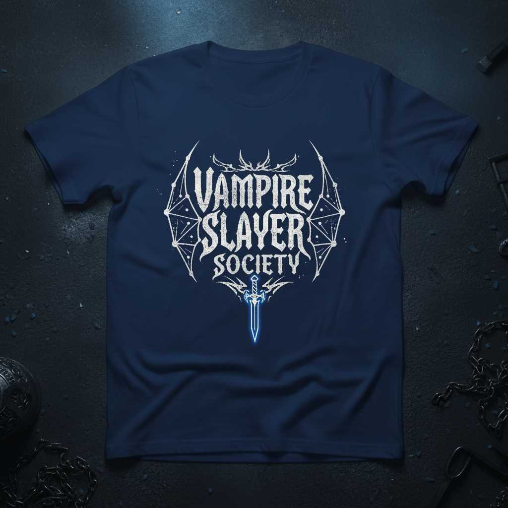 Vampire Slayer Society Graphic T-Shirt Tee Gothic Novelty Clothing Gift Idea