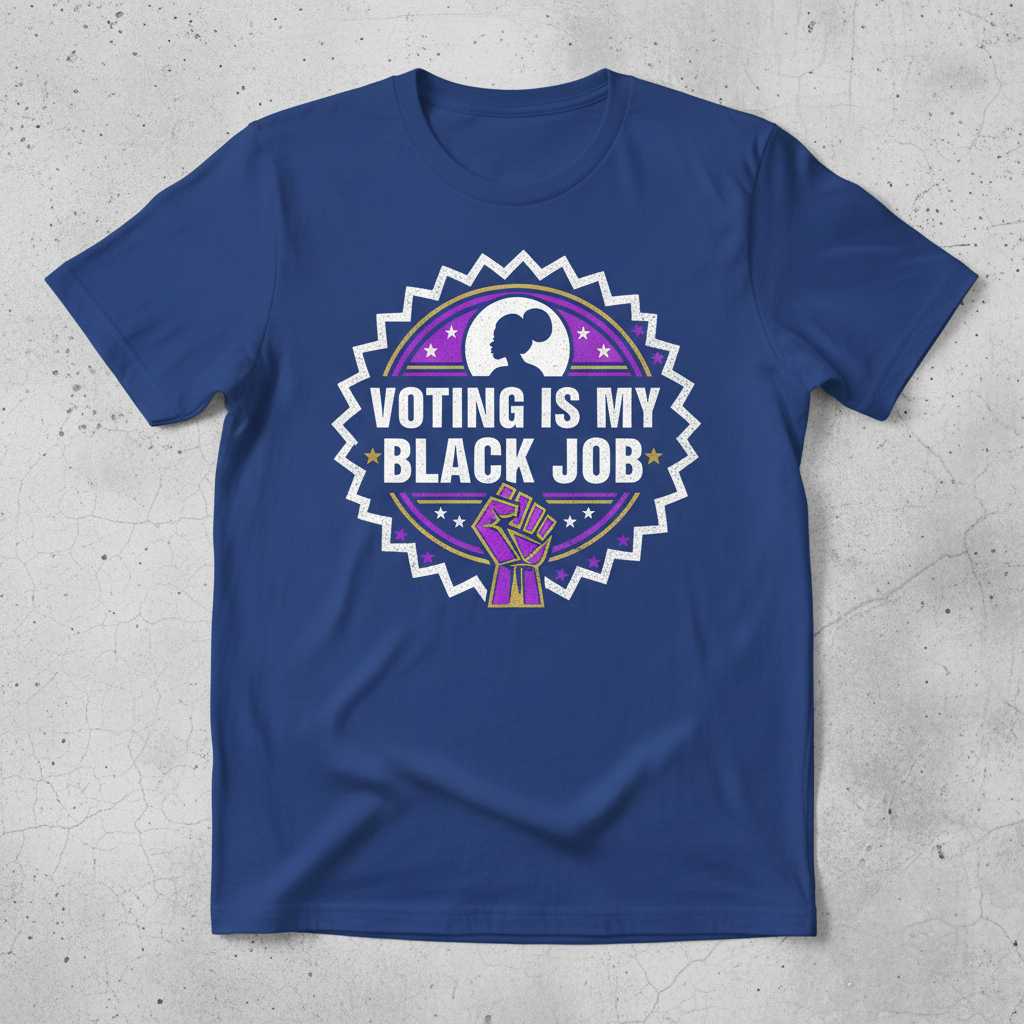 Voting Is My Black Job Vintage Graphic T-Shirt Tee Unisex Activism Clothing Gift