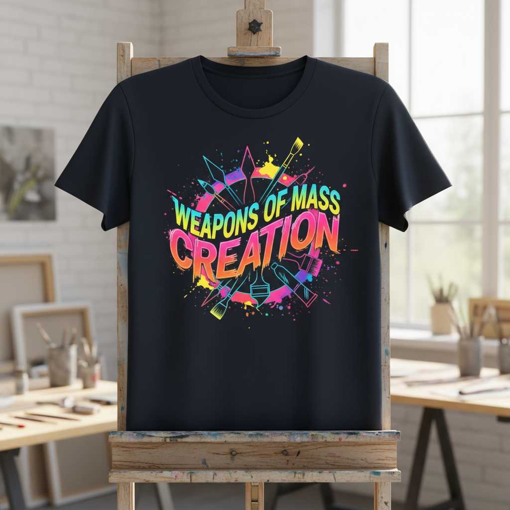 Weapons of Mass Creation Graphic T-Shirt Tee Artistic Merch Gift for Creatives