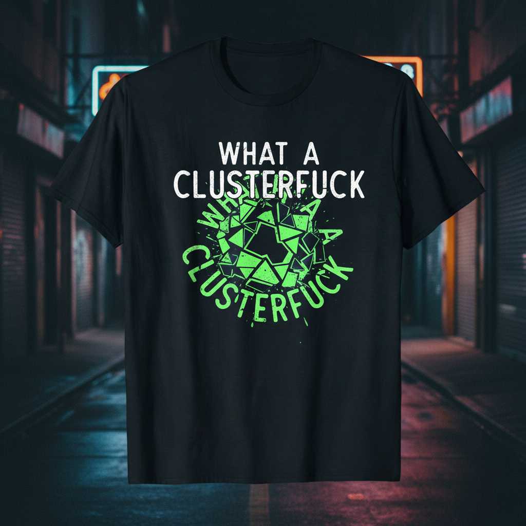 What A Clusterfuck Graphic T-Shirt Novelty Tee Unisex Casual Top Gift Idea