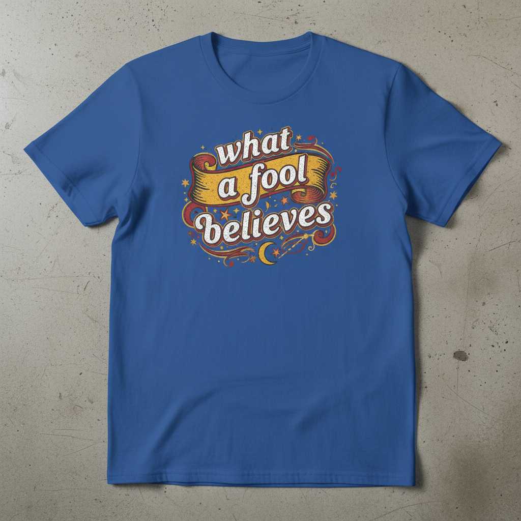 What A Fool Believes Retro Vintage Graphic T-Shirt Tee Music Lover Novelty Gift