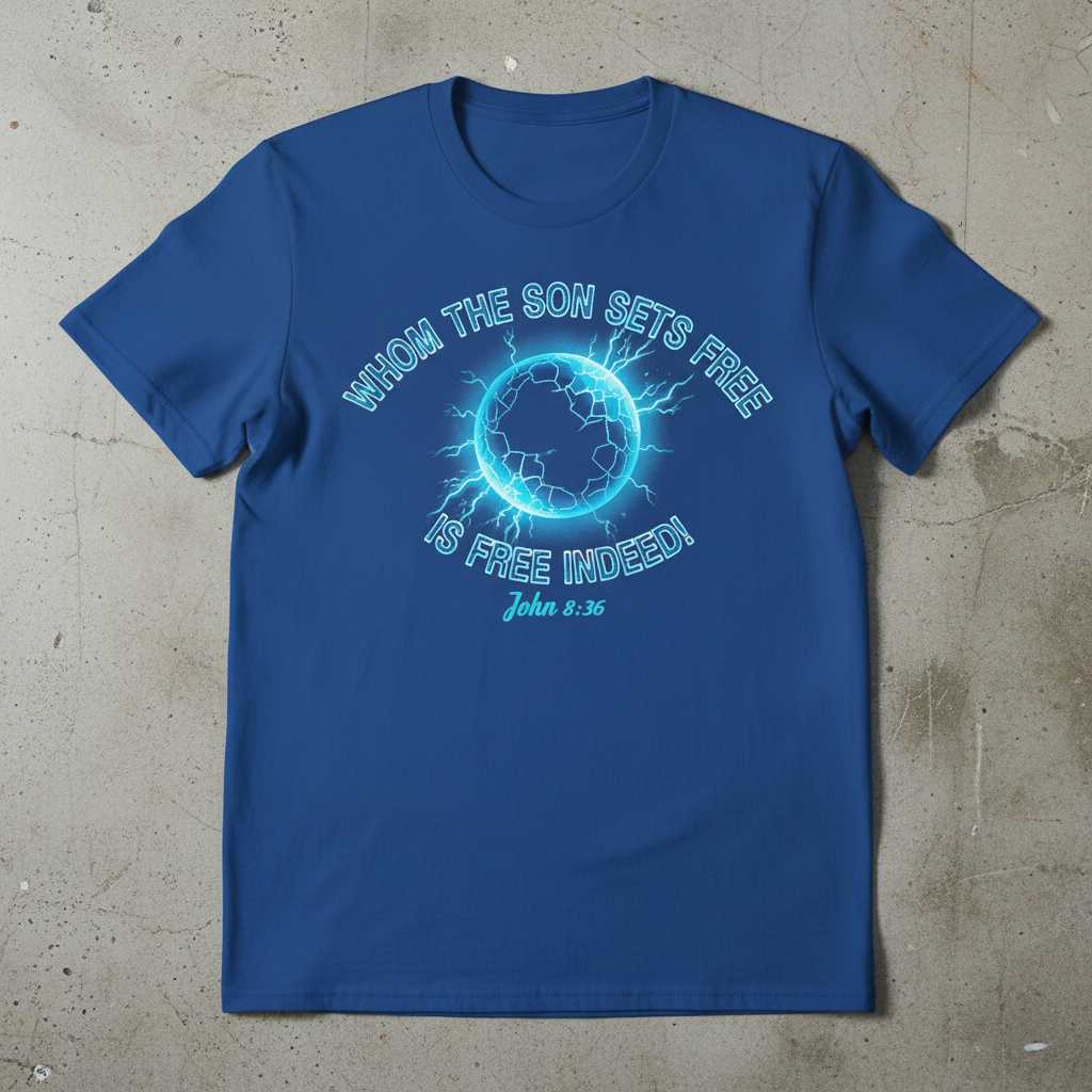 Whom The Son Sets Free Is Free Indeed John 8-36 T-Shirt Christian Graphic Tee