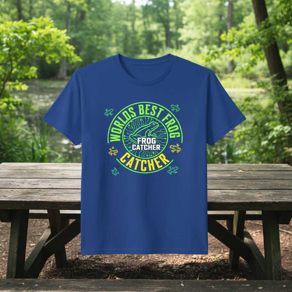 Worlds Best Frog Catcher Graphic T-Shirt Novelty Tee Gift for Amphibian Lovers