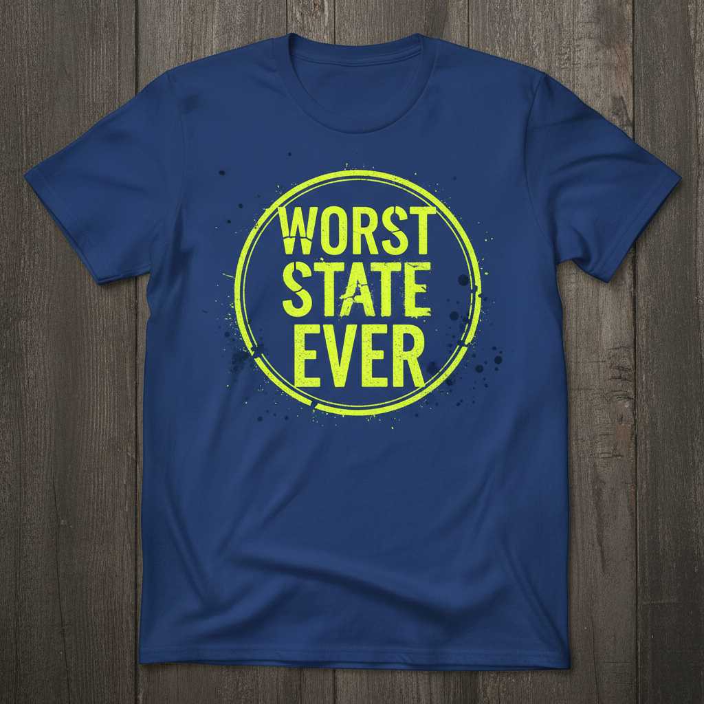 Worst State Ever Graphic T-Shirt Novelty Tee Unisex Clothing Gift Idea