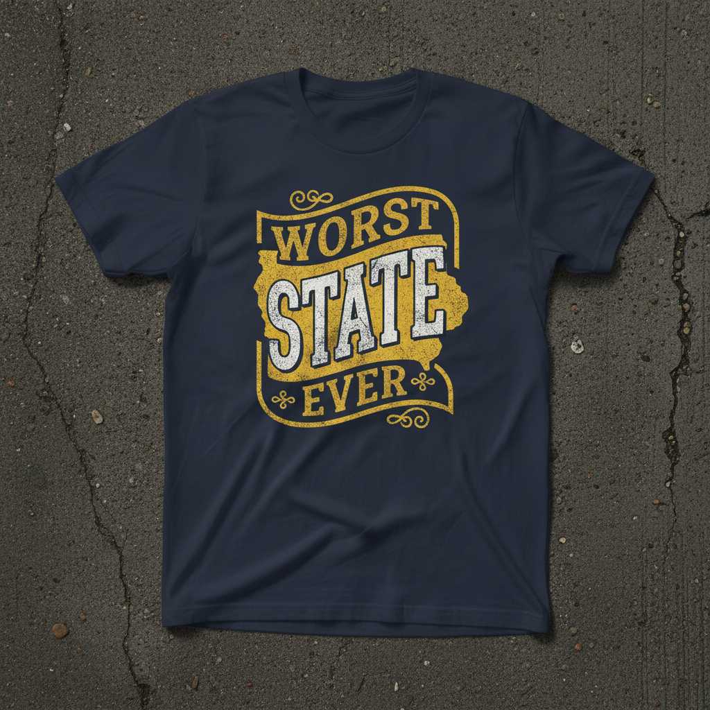 Worst State Ever Vintage Graphic T-Shirt Tee Novelty Unisex Clothing Gift Idea
